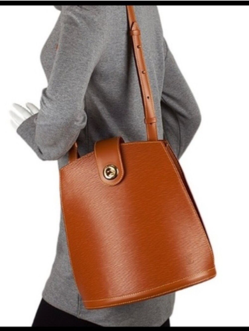 Louis Vuitton Epi Leather Cluny Structured Bucket Bag In Brown